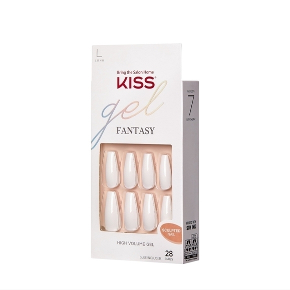 Kiss Gel Fantasy Long Sculpted Nails in White•28 - Picture 2 of 7